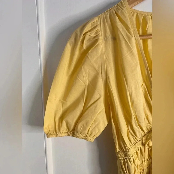 BNWT WAYF Yellow Cotton Mini Dress in Yellow Size XS - Picture 8 of 15